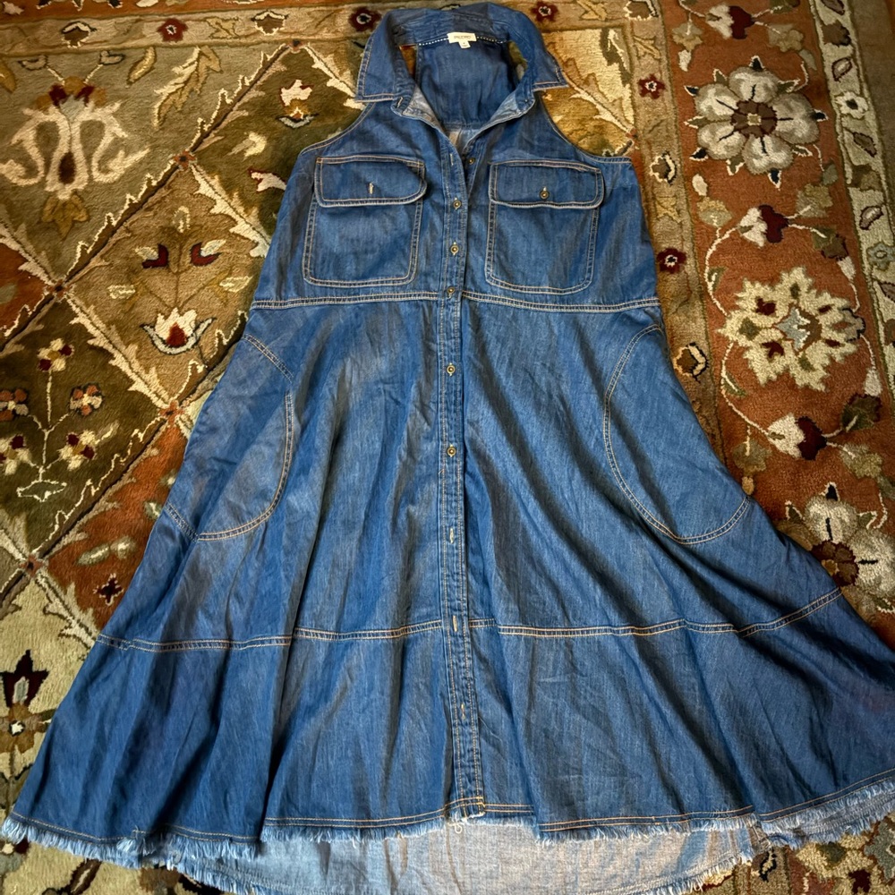 Pilcro Blue Denim Sleeveless Dress